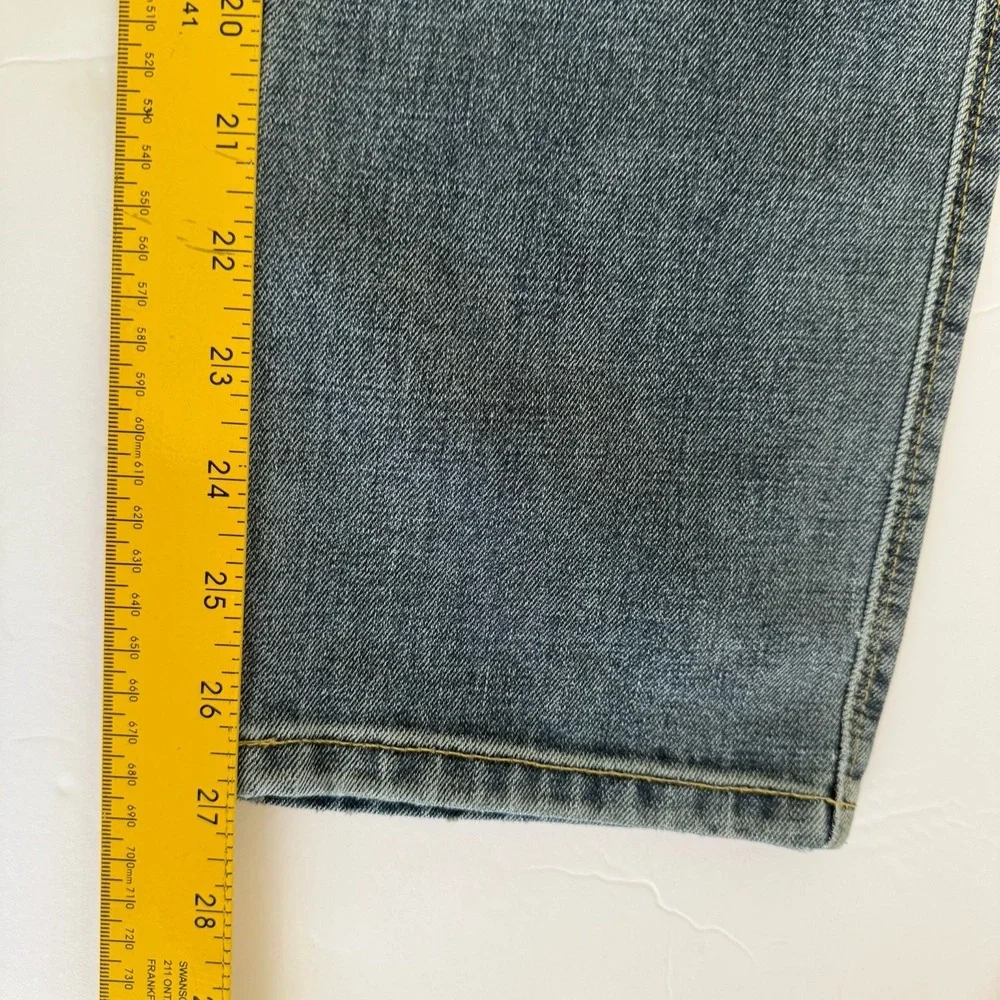 Du/er High Rise Straight Leg Performance‎ Jeans Women's 29x27 Blue Button Fly